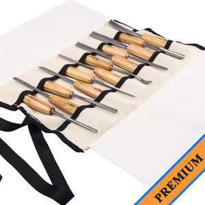 Picture of 12- piece premium set of wood carving tools