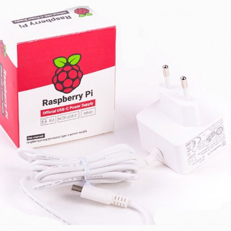 Raspberry Pi 4 EU 15.3W USB-C Official Power Supply (White)